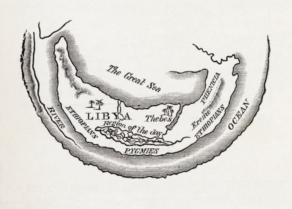 A Map Of Africa As Depicted During The 8Th Century Bc From In Darkest Africa By Henry M Stanley Published 1890 Canvas Art - Ken Welsh Design Pics (34 x 24)
