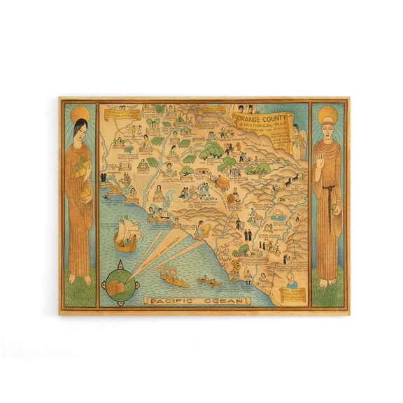 Map Ames 1929 Historic California County Canvas Wall Art Print 12X16"