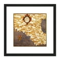thumbnail image 1 of Map Antique Danti Gold Atlas Mexico Historic Replica 8X8 Inch Square Wooden Framed Wall Art Print Picture with Mount, 1 of 4