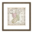 thumbnail image 1 of Map Antique De La Tour 1766 Ireland Historic Replica 8X8 Inch Square Wooden Framed Wall Art Print Picture with Mount, 1 of 4