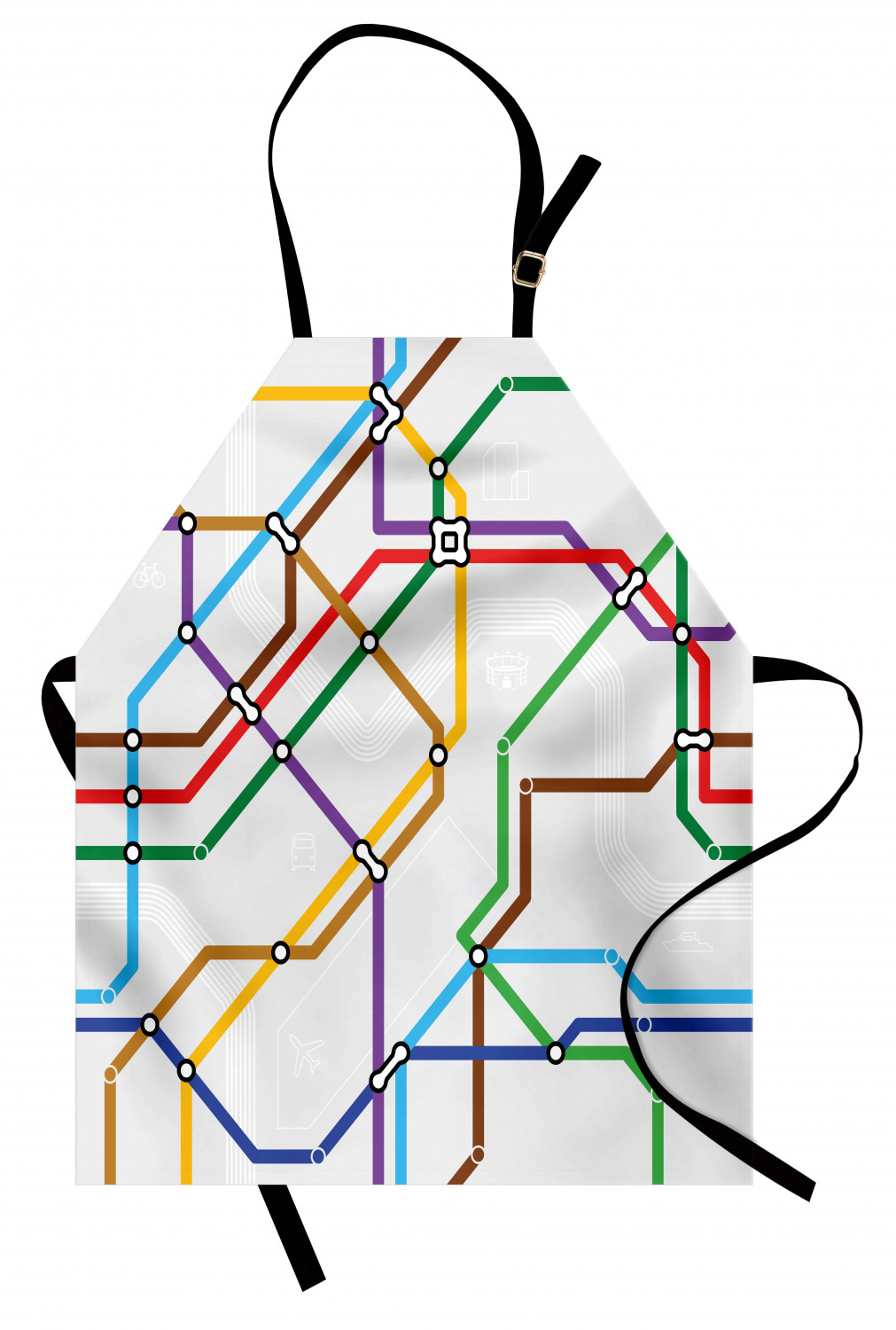 Map Apron Stripes in Vibrant Colors Metro Scheme Subway Stations ...
