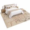 Map Area Rug 5'x7', Medieval Retro Soft Mat Non-Slip Silicone Backing ...
