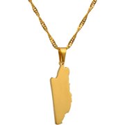 ANILUX Map of Belize Pendant Necklaces - Charm Africa Ethnic Maps Flag Thin Chain Necklaces, Patriotic Gold Color Map Hip Hop Jewelry for Women Men Party Gift