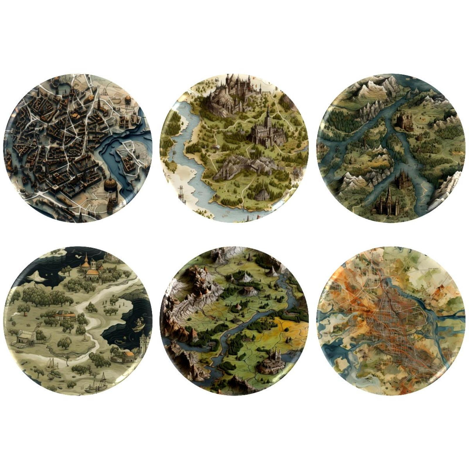 Map Block Badge Button, 2.2 Inches, 6 Pcs - Walmart.com