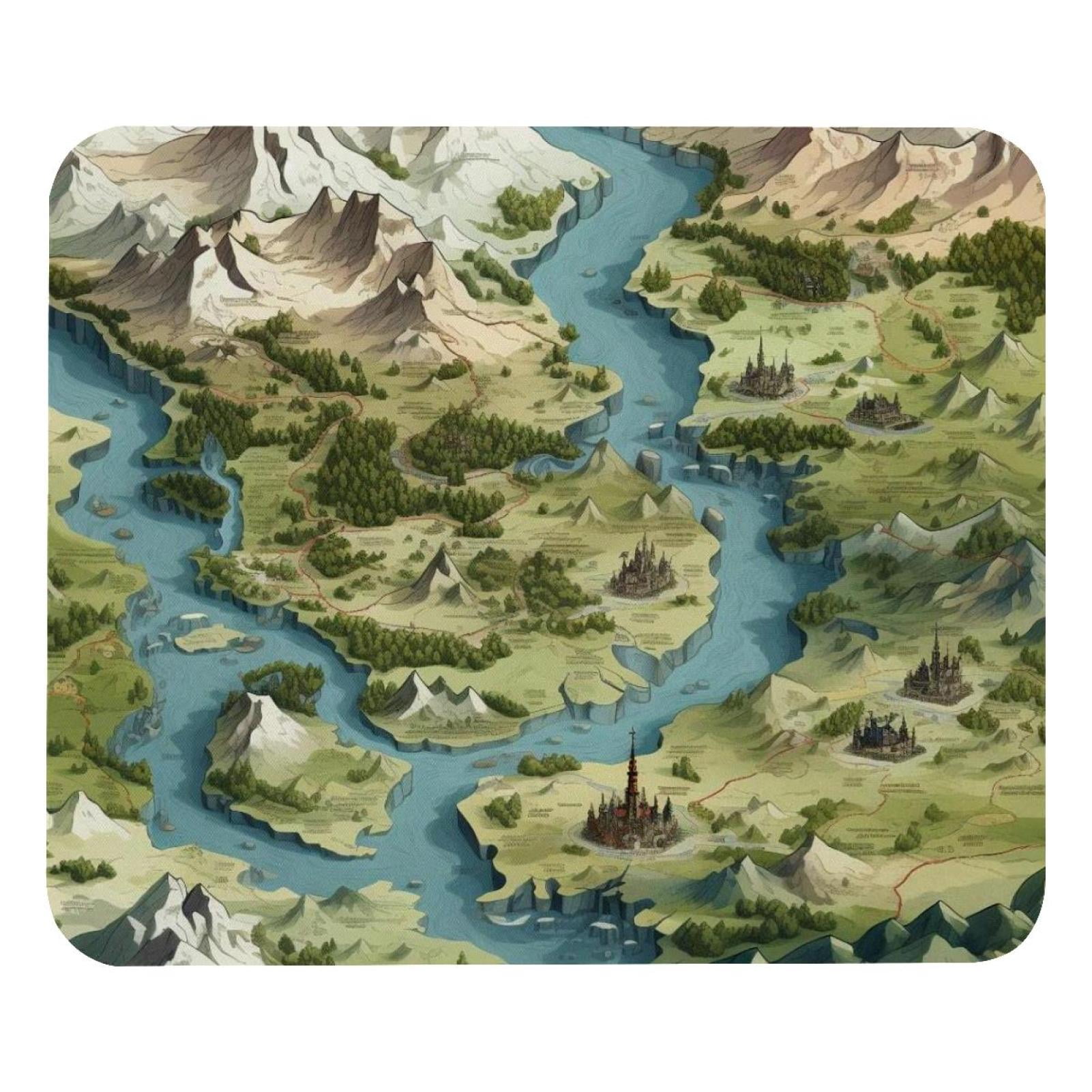 Map Block Computer Mouse Pad,Rubber Mouse Mat for Gaming, Office ...