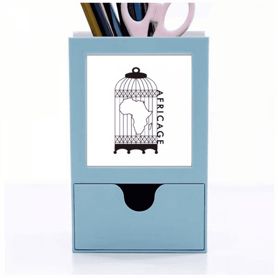 Map Cage Continent Africa Desk Supplies Organizer Pen Holder Card