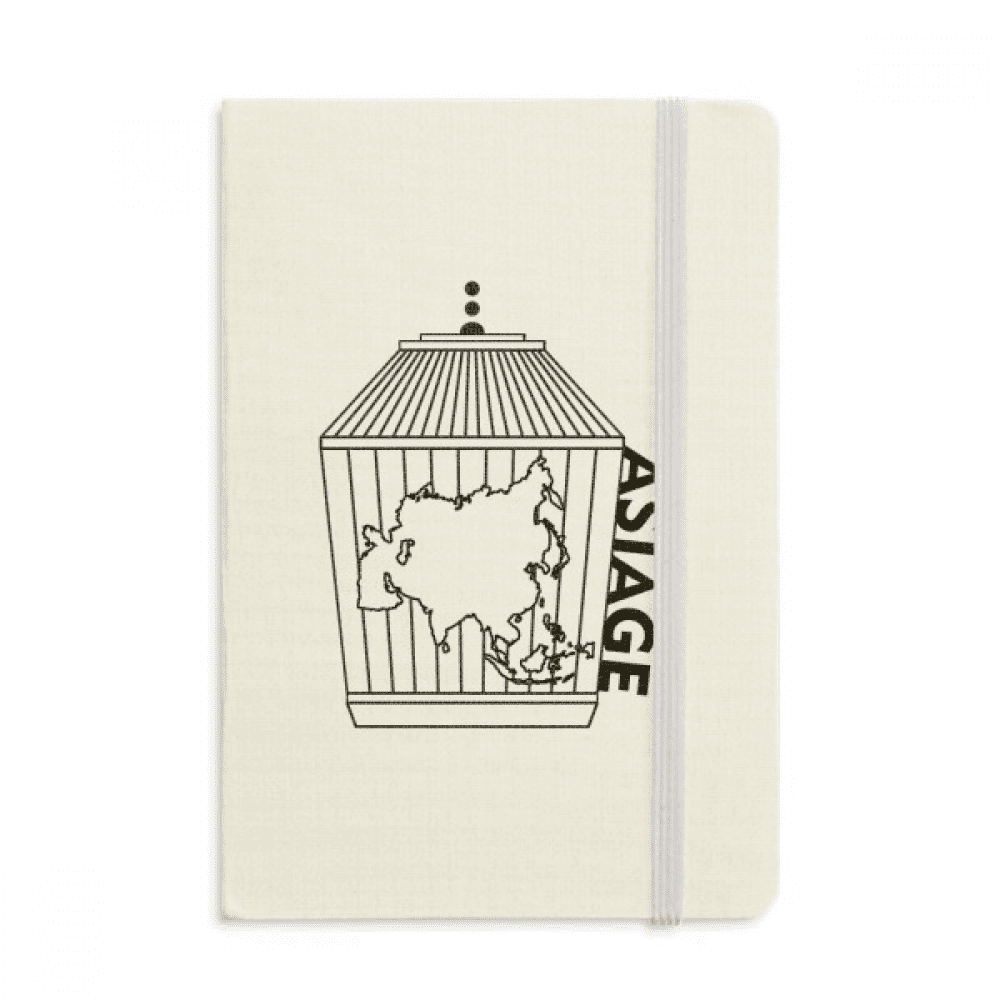 Map Cage Continent Asia Art Deco Fashion Notebook Official Fabric Hard ...
