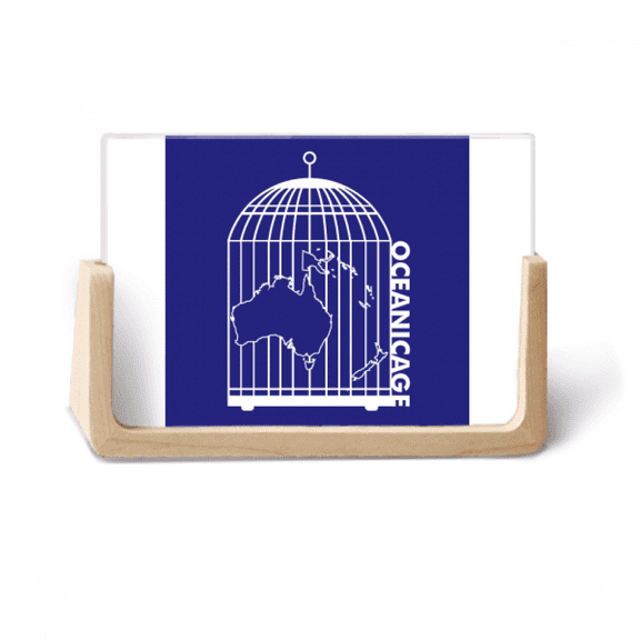 Map Cage Continent Oceania Photo Wooden Photo Frame Tabletop Display