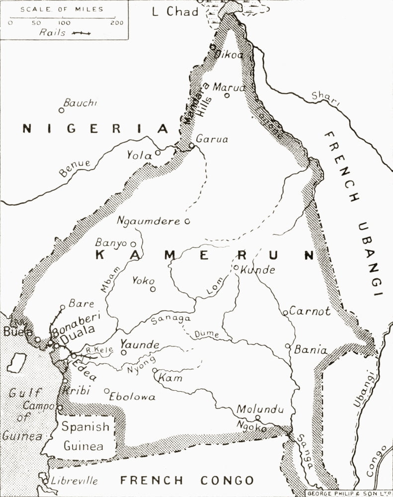 Map Of The Cameroons Scene Of One Of Britains Campaigns During World War One From The Illustrated War News Published 1915 Canvas Art - Ken Welsh Design Pics (13 x 16)