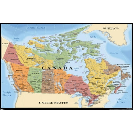Map - Canada Wall Poster, 22.375" x 34"