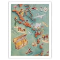 thumbnail image 1 of Map of Caribbean Islands - Don the Beachcomber Tiki Bar and Restaurant - Vintage Pictorial Map c.1940s - Fine Art Matte Paper Print (Unframed) 20x26in, 1 of 4