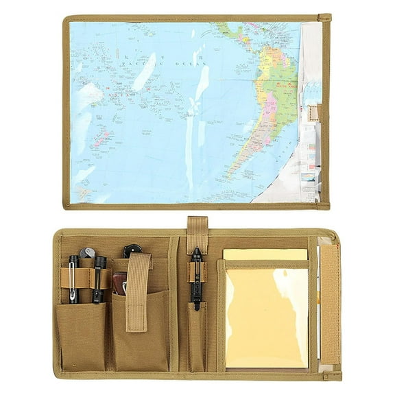 Map Case, Tactical Notebook, Multifunctional Water-Resistant Map Case for Military Hiking, Tactical, Outdoor Activities
