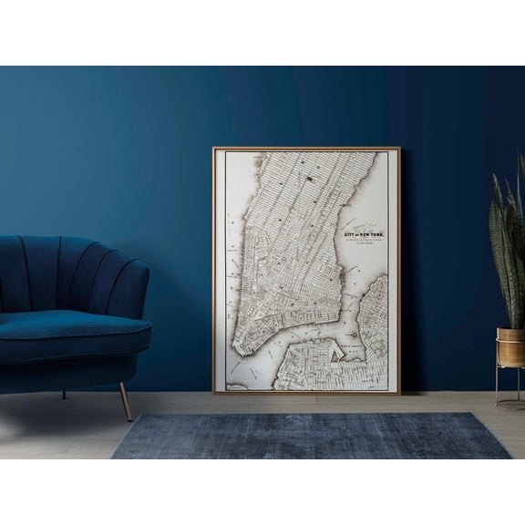 Map City New York USA Architecture Wall Decor Unframed Paper Print