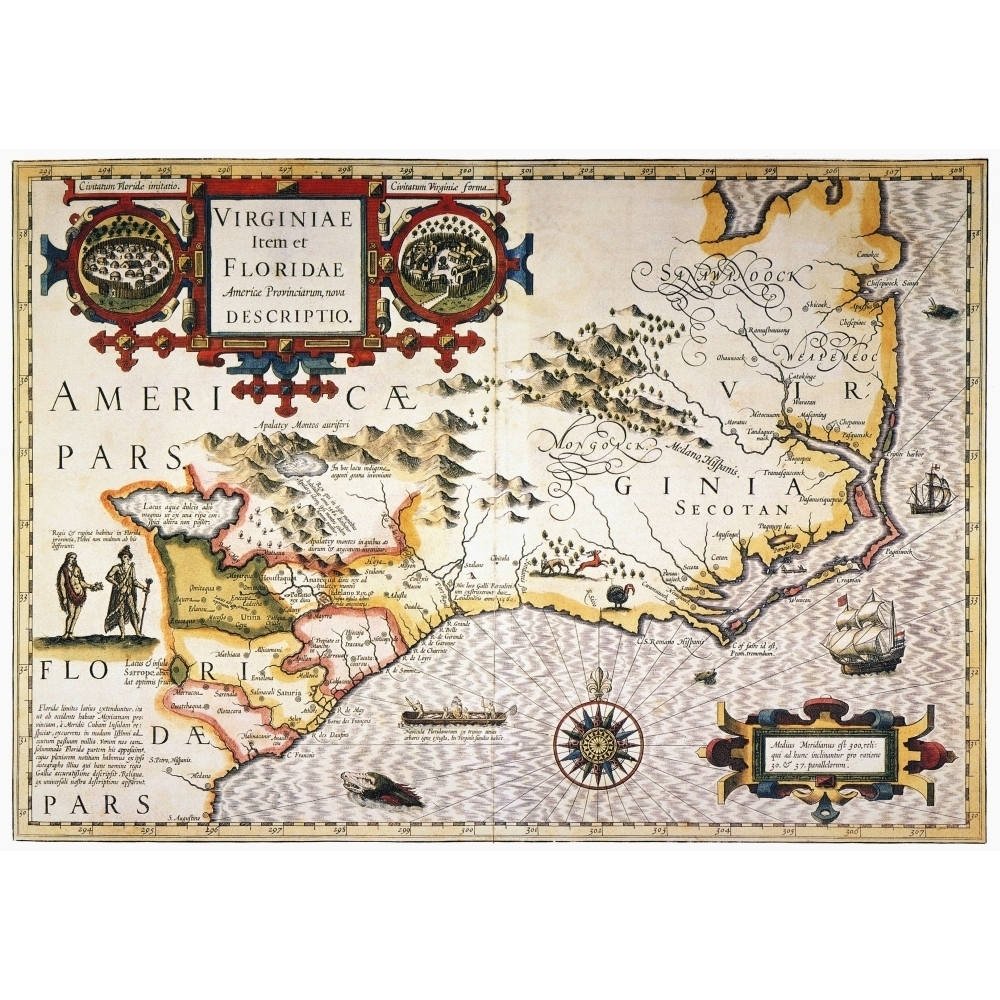 Map Colonial America N1606. Map Of The American Southeast From St