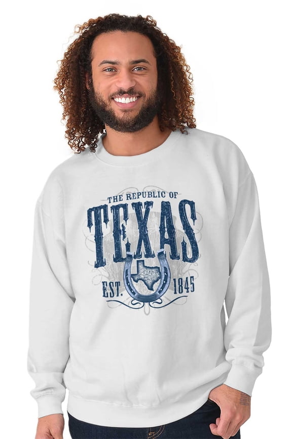 Map Crewneck Sweat Shirts Sweatshirts Republic Texas Vintage TX Southern Souvenir