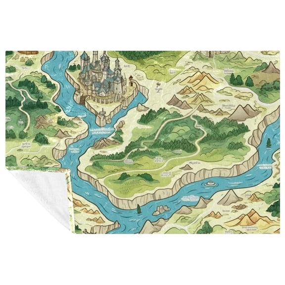 Map Customized Microfiber Throw Blanket: Soft, Warm, and Printed - Lightweight Sofa, Bed, Couch, Office, Camping Throw Blankets