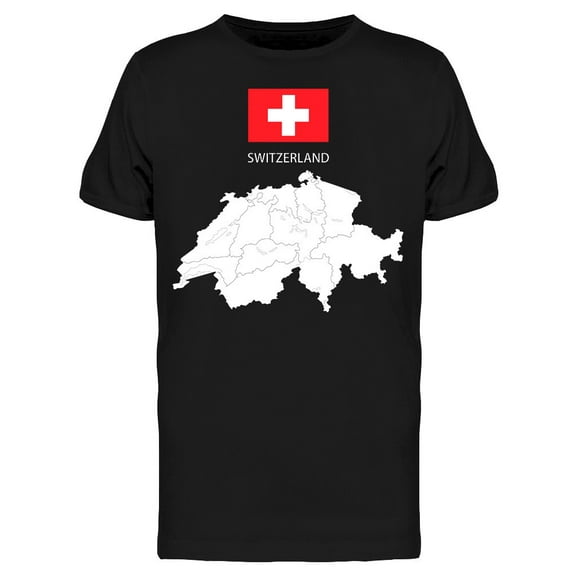 Map Division Switzerland Flag T-Shirt Men -Image by Shutterstock, Male XX-Large
