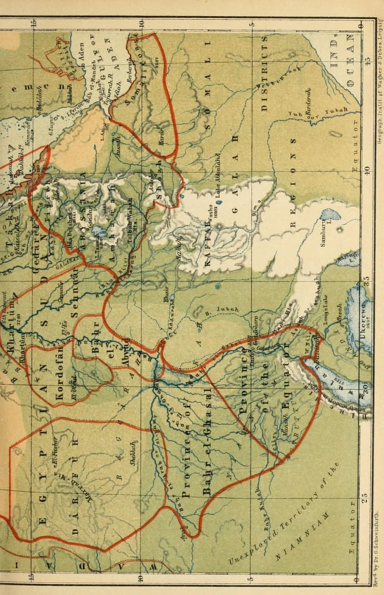 Map Egypt A Handbook for Travellers 1892 Sketch of the Nile Districts 2 Canvas Art - (18 x 24)