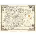 thumbnail image 1 of Map Ernest Dudley Chase 1935 Spain Portugal Pictorial Extra Large XL Wall Art Poster Print, 1 of 3