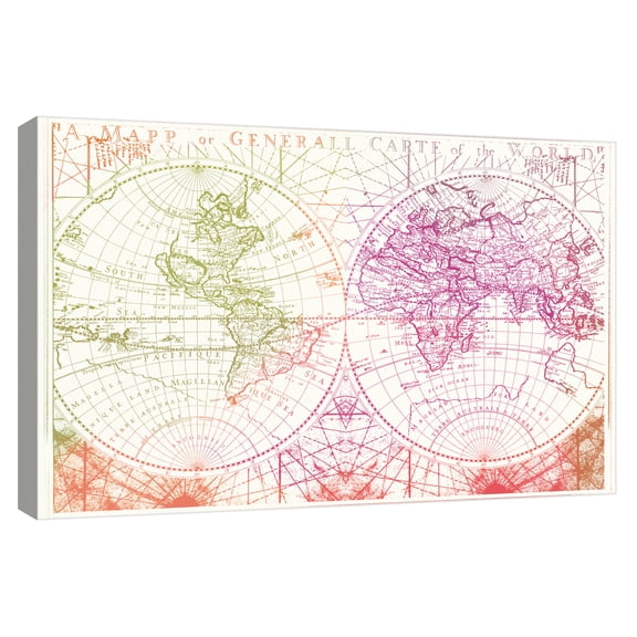 Map Etching I by Tom Frazier Canvas Art Print