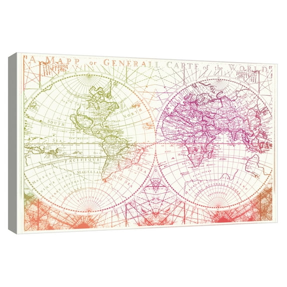 Map Etching I by Tom Frazier Canvas Art Print