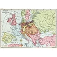 thumbnail image 1 of Map of Europe After The Peace of Tilsit In 1807 From The Book Short History of The English People by J.R. Green Published London 1893 Poster Print, 17 x 12, 1 of 1