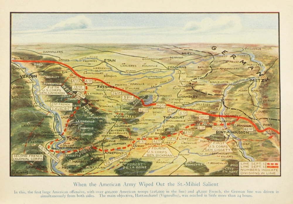 Map Harpers Pictorial World War 1920 American victory Canvas Art - (24 x 36)