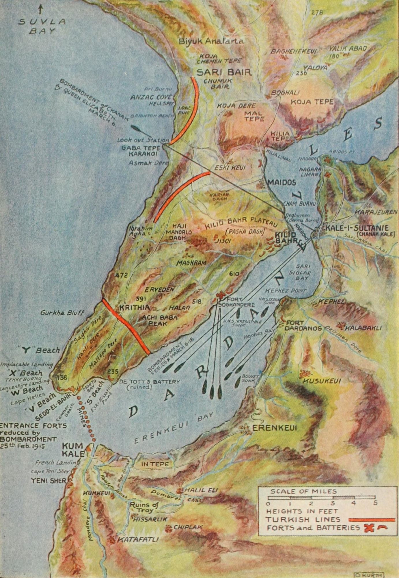 Map Harpers Pictorial World War 1920 The Dardanelles Campaign Canvas Art - (18 x 24)