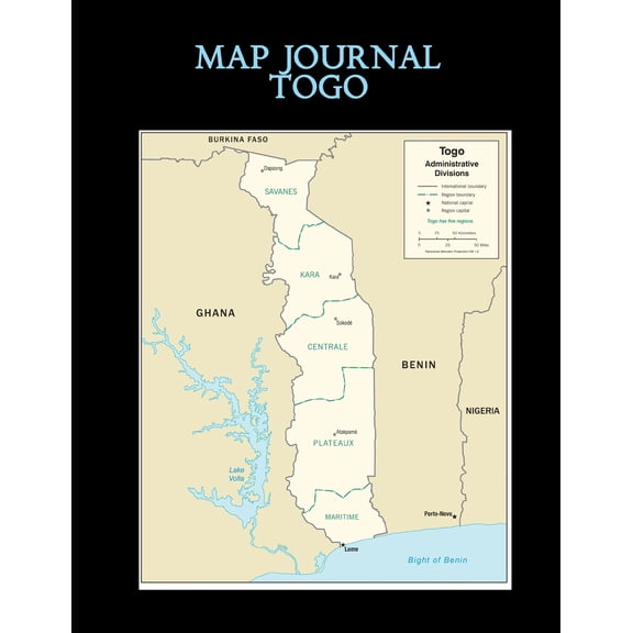 Map Journal: Togo: 150 page lined notebook/diary (Paperback)