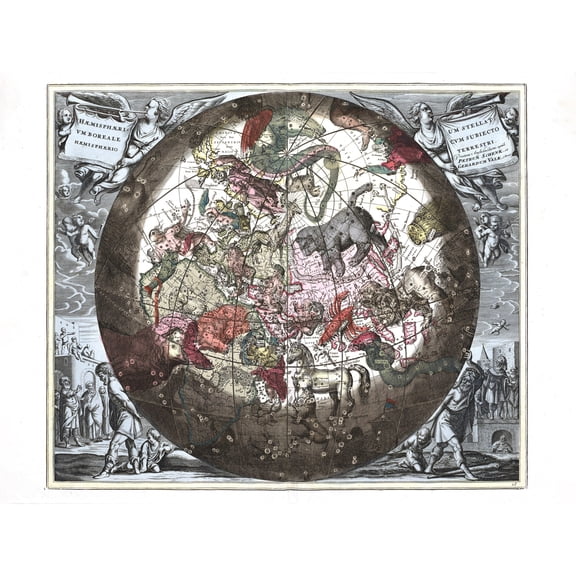 Map Keller 1708 Hemisphere Star Constellations World Extra Large XL Wall Art Poster Print