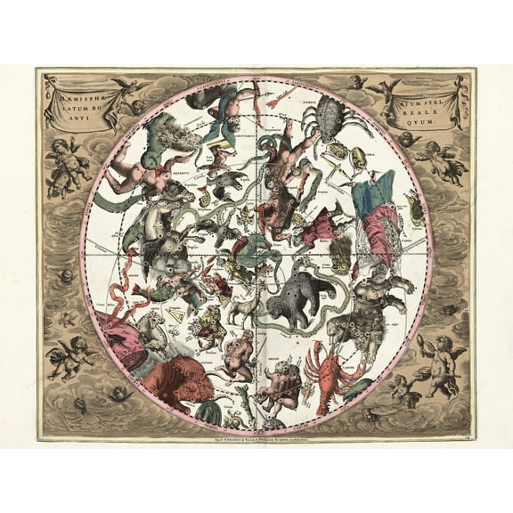 Map Keller 1708 Star Constellations Space Pictorial Extra Large XL Wall Art Poster Print