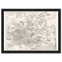 Map Ligorio 16th Century Ancient Rome Roman City Plan Artwork Framed Wall Art Print A4