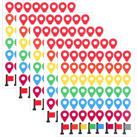 Map Location Stickers, Simple-to-use Location Indicators for Maps | 5.5" 4.7" Self-Adhesive Numbered Map Markers Stickers, Marking Camping Adventure Sites or Travel Destinations, Pack of 280