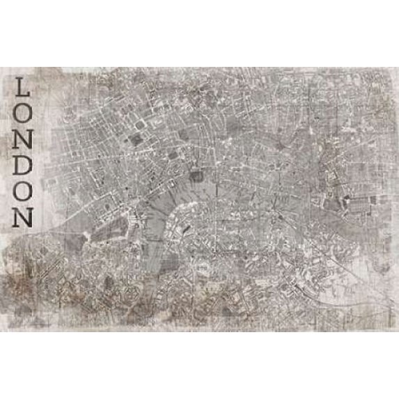 Map London White Poster Print by PI Studio (12 x 18)