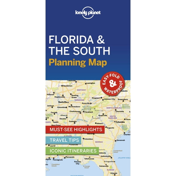 Map Lonely Planet Florida & the South Planning Map, (Paperback)