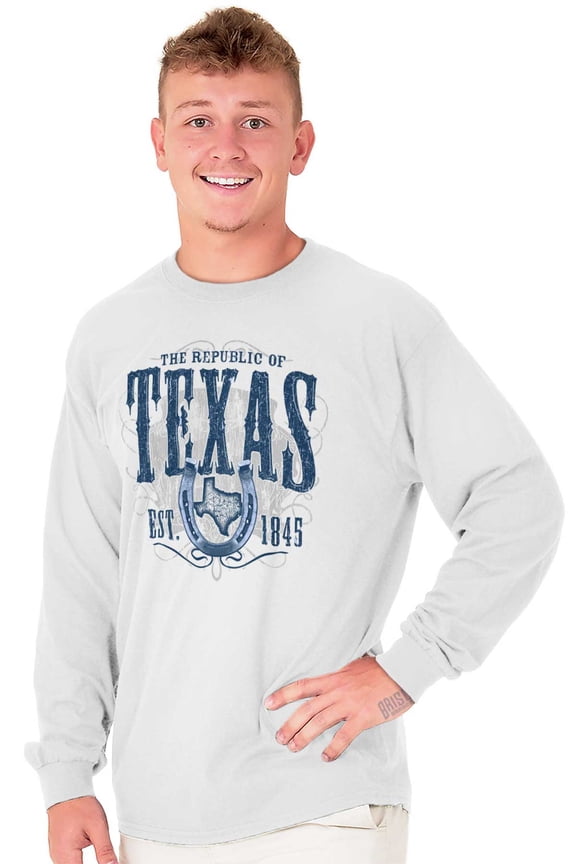 Map Long Sleeve Tees Shirts T-Shirts Republic Texas Vintage TX Southern Souvenir