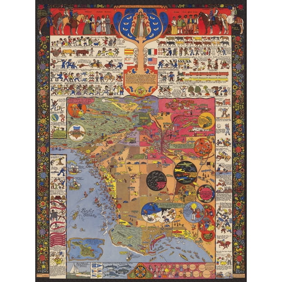 Map Mora 1942 Los Angeles Historical Recreational Extra Large XL Wall Art Poster Print