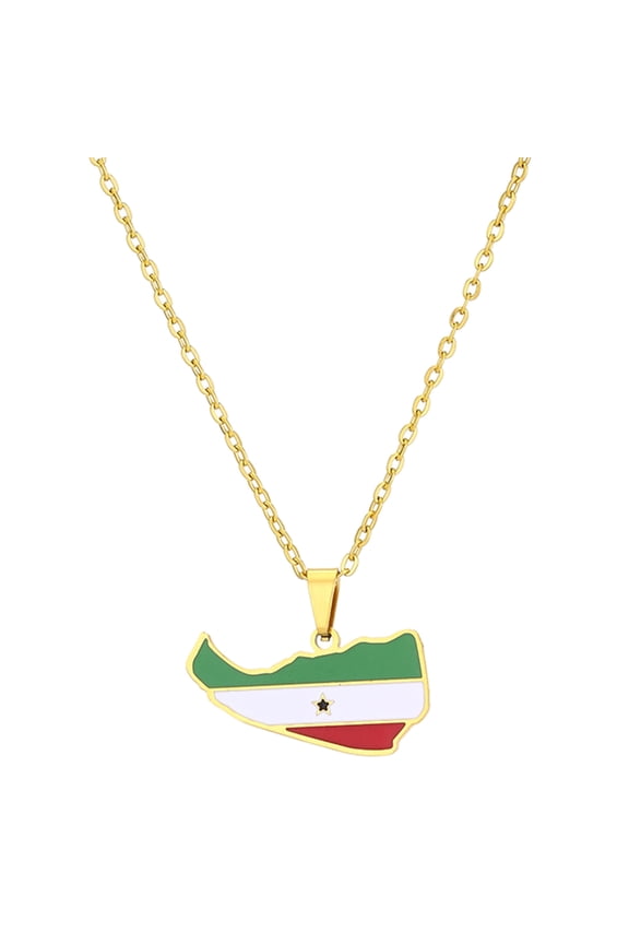 Map Necklace Somaliland Flag Pendant Necklaces Jewelry Adjustable Accessories Hip Hop Necklace