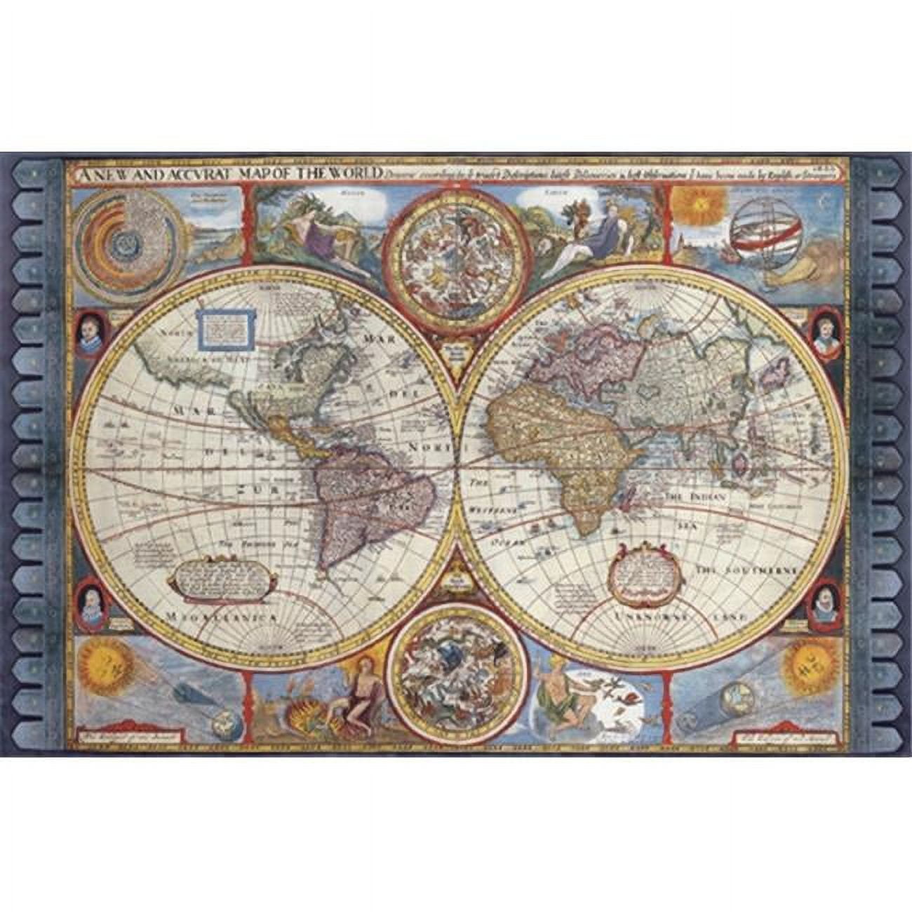 Map New Map Of The World Antique Fine Art Reproduction Walmart
