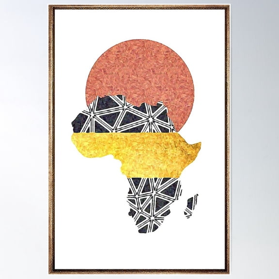 Map Of Africa Poster Wall Art, Modern Wall Decor For Living Room Bedroom, 16x24 UNFRAMED