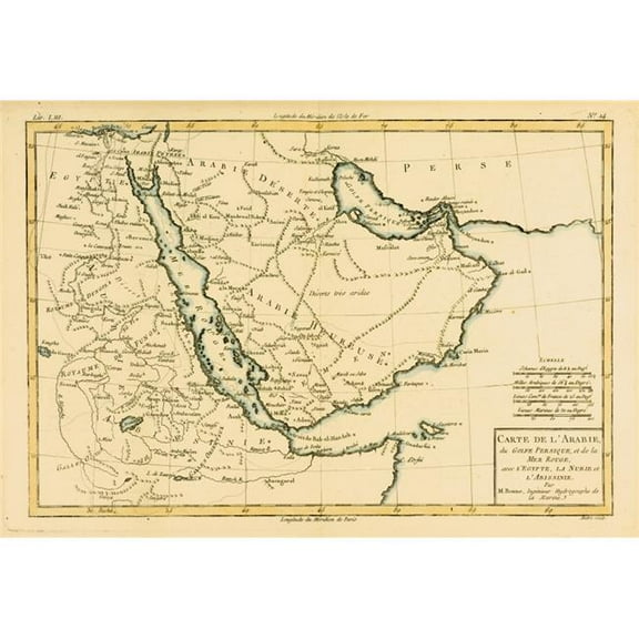 Map Of Arabia  The Persian Gulf And The Red Sea  Circa. 1760. From Atlas De