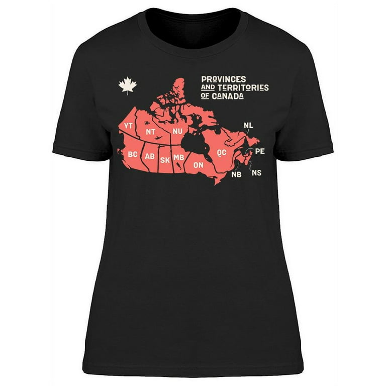 Map Of Canada T-Shirt Women -Image by Shutterstock Women T-Shirt, Female  XX-Large 