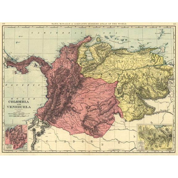 Map Of Colombia And Venezuela History (24 x 18)