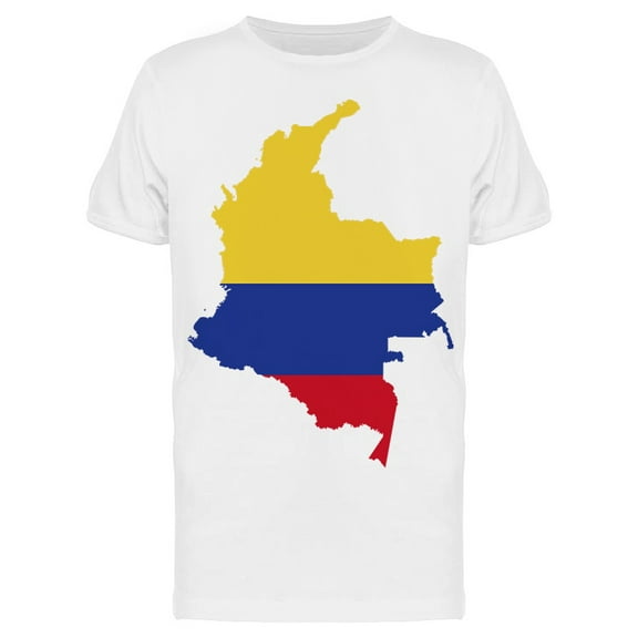 Map Of Colombia Flag Art T-Shirt Men -Image by Shutterstock, Male x-Large