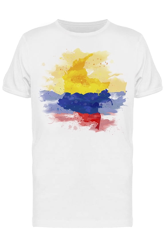 Map Of Colombia Watercolor T-Shirt Men -Image by Shutterstock, Male Large