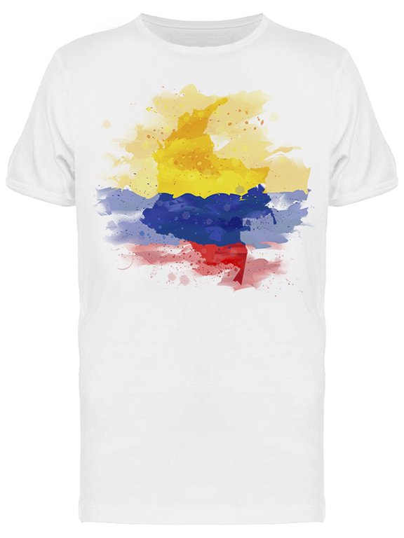 Map Of Colombia Watercolor T-Shirt Men -Image by Shutterstock, Male Medium