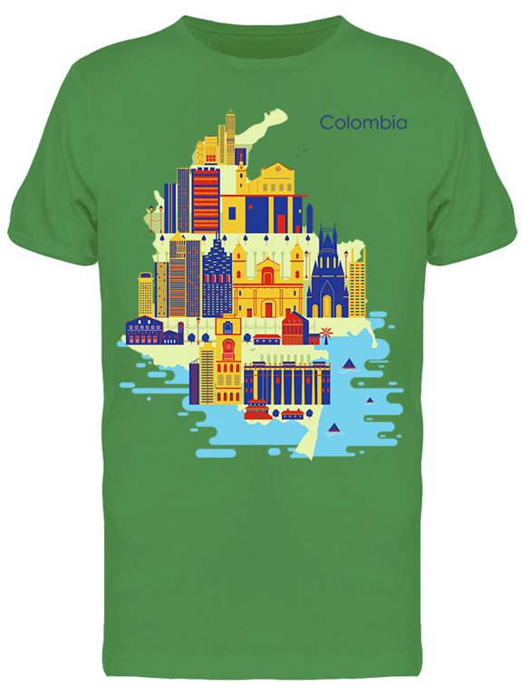 Map Of Country Colombia Tee Men's -Image by Shutterstock