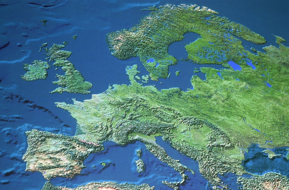 Map Of Europe Canvas Art - Roman Nowina-Konopka Design Pics (19 x 12)