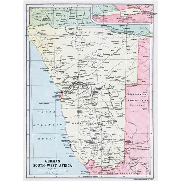 Map Of German South-West Africa At Beginning Of First World War From The Great World War A History Volume Iii Publishe 1