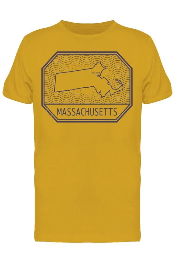 Map Of Massachusetts United T-Shirt Men -Image by Shutterstock, Male Small